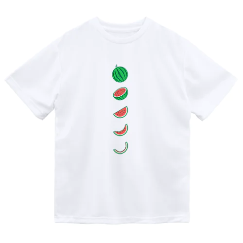 🍉スイカの満ち欠け(縦) ドライTシャツ