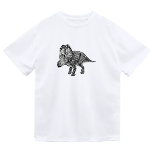 Sinoceratops(ペン画） ドライTシャツ