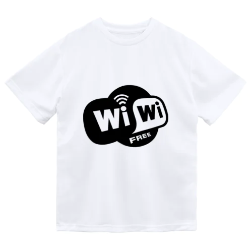 Free Wi-Wi（黒抜き） ドライTシャツ