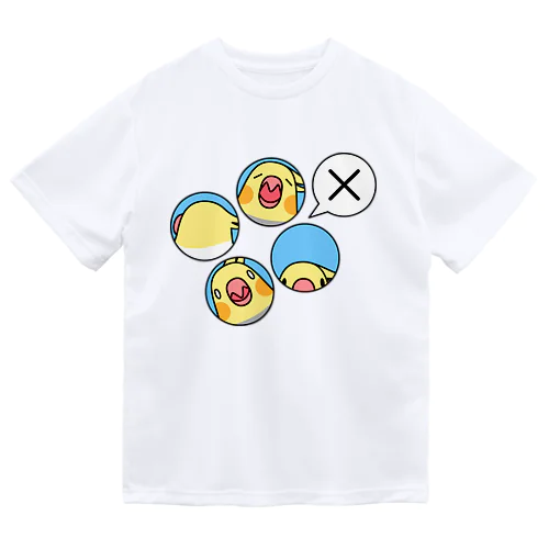 オカメインコばつ×【まめるりはことり】 ドライTシャツ