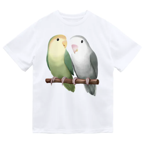 コザクラインコ　モーブとオリーブ【まめるりはことり】 ドライTシャツ