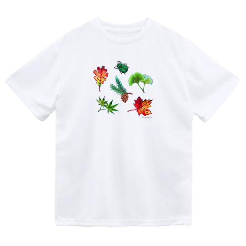 植物図鑑 手刺繍風 Dry T-Shirt