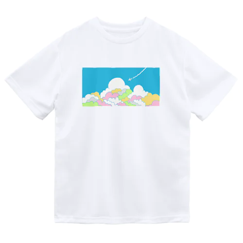 入道雲とひこうき雲 ドライTシャツ