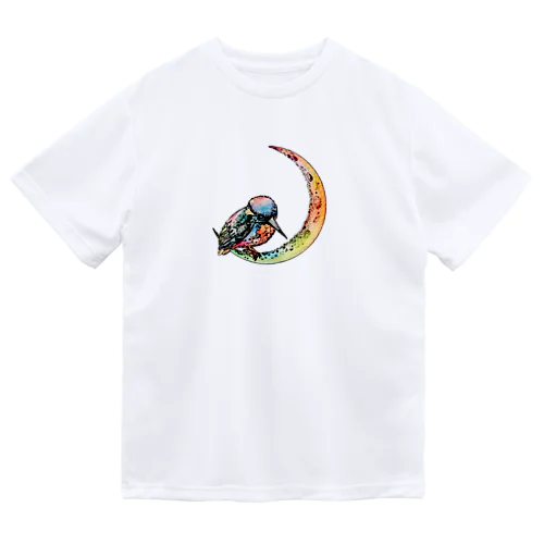 Kingfisher on the moon【colorful】 Dry T-Shirt