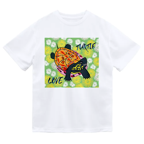 子亀のクサガメちゃん カラフル ドライTシャツ