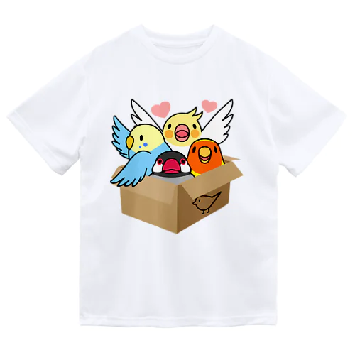 拾ってくださいインコ【まめるりはことり】 ドライTシャツ