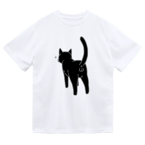 ねこけつω（黒猫） ドライTシャツ
