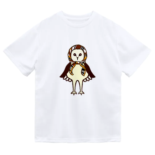 マチコ巻きメンフクロウ ドライTシャツ