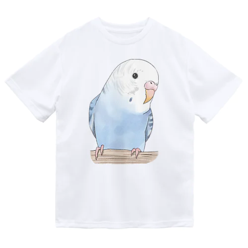 おしゃまな止まり木セキセイインコちゃん【まめるりはことり】 ドライTシャツ