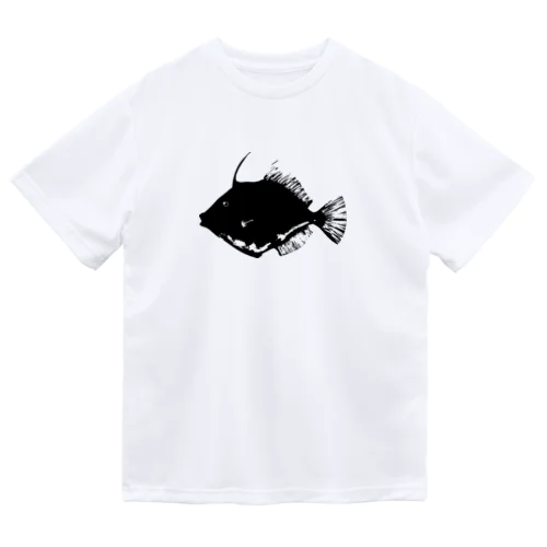 カワハギの魚拓 ドライTシャツ