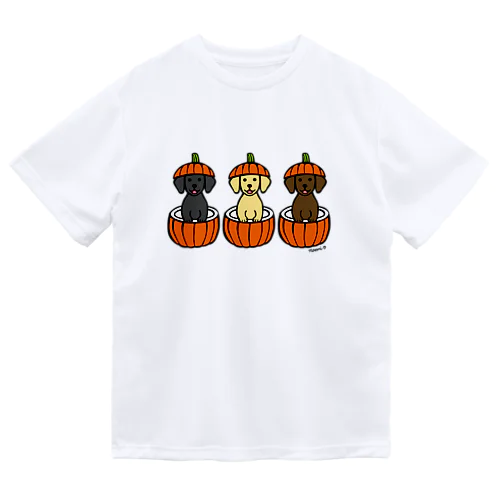 ハロウィンかぼちゃのラブラドール ドライTシャツ