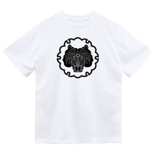 動物家紋。H.T.（雪輪にトラ）黒 Dry T-Shirt