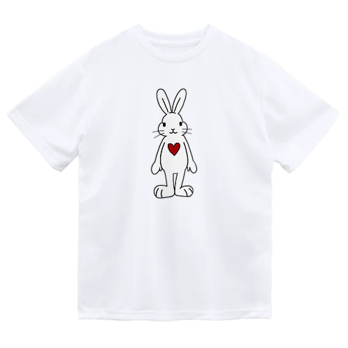 熱いハートを宿したうさぎちゃん ドライTシャツ