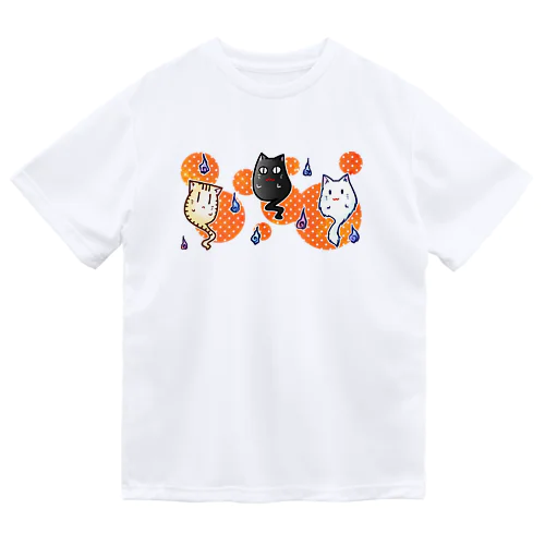 ねこゆうれいオレンジ ドライTシャツ