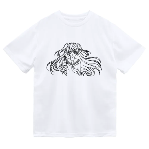 女子高生とリボルバー Dry T-Shirt