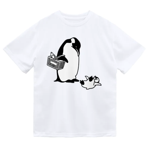 スーパーで駄々をこねるペンギン ドライTシャツ