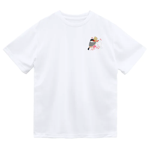 粟穂をプレゼント 桜&白文鳥 ドライTシャツ