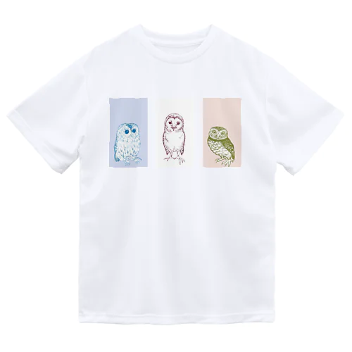 フクロウさん ドライTシャツ