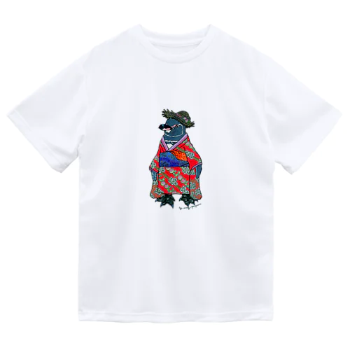 着物ぺんぎん―ガラパゴスと李― ドライTシャツ