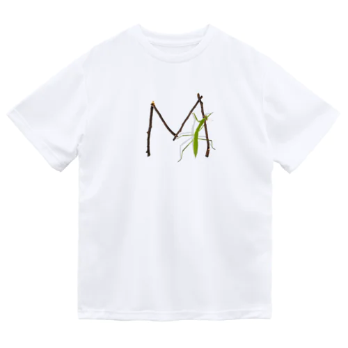 【M】カマキリついてるよ！イニシャル ドライTシャツ