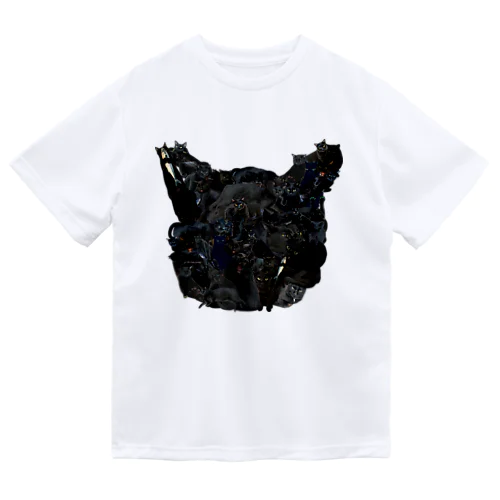 黒猫が集まった黒猫 Dry T-Shirt