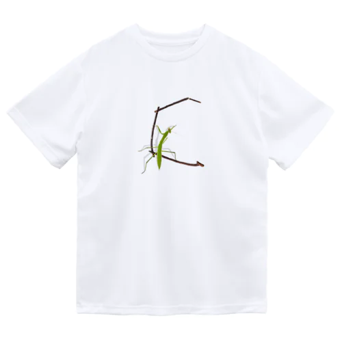 【C】カマキリついてるよ！イニシャル ドライTシャツ