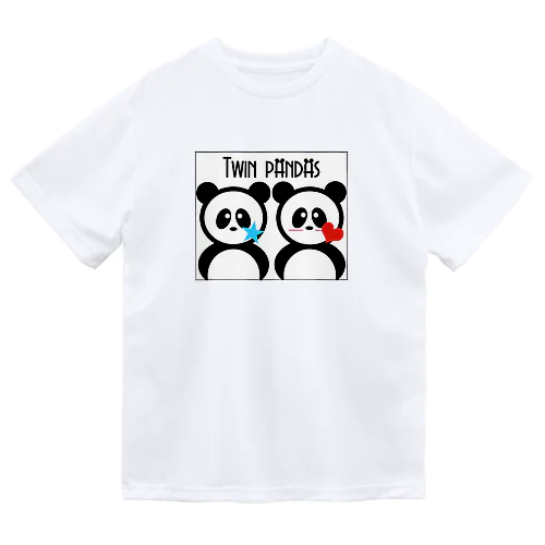 双子のパンダちゃん ドライTシャツ