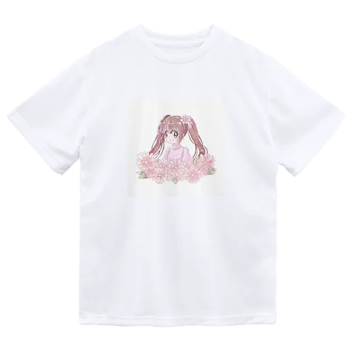 花と女の子のTシャツ Dry T-Shirt