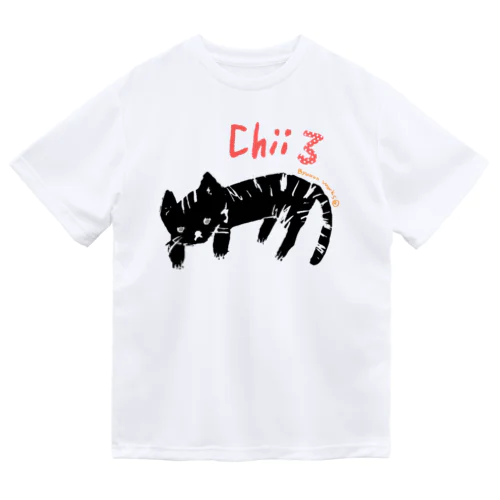 ちぃさんゴロン　黒猫 ドライTシャツ