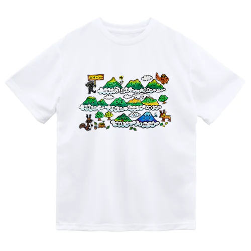 北海道の100名山イラスト ドライTシャツ