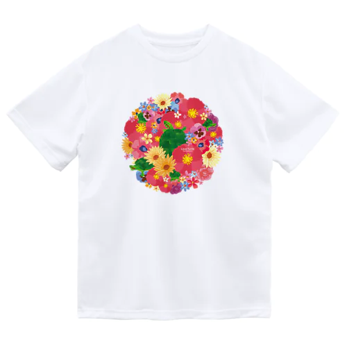 Love Turtle Flower Circle ドライTシャツ