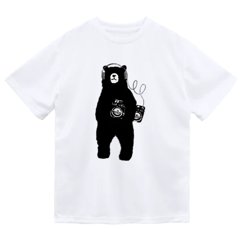 春のクマ　ブラック Dry T-Shirt