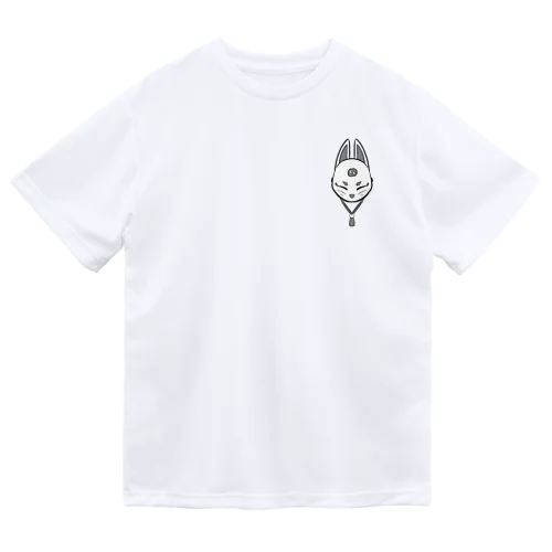 狐面（白黒） Dry T-Shirt