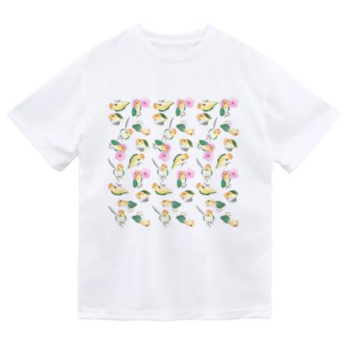 たっぷりシロハラインコちゃん【まめるりはことり】 ドライTシャツ