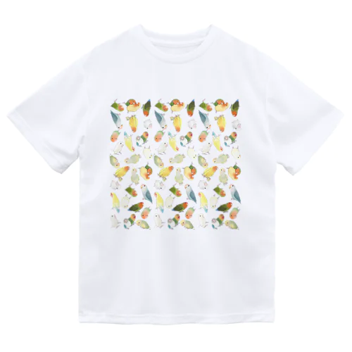 たっぷりラブバード（コザクラインコ・ボタンインコ）ちゃん【まめるりはことり】 ドライTシャツ