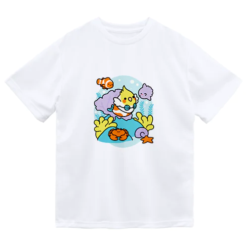 Chubby Bird サンゴ礁を守ろう！　オカメインコと海のお友達 Dry T-Shirt