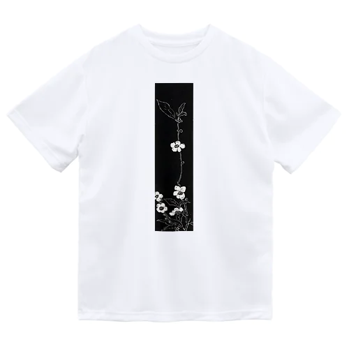 白と黒　花模様 ドライTシャツ