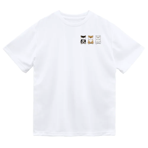 黒、茶、白柴犬2 ドライTシャツ