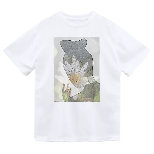 弥勒菩薩と蓮の花 ドライTシャツ