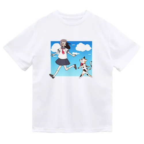 私のかわいい友達（少女と猫） Dry T-Shirt