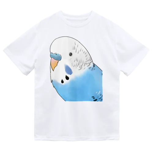 見つめるセキセイインコちゃん【まめるりはことり】 ドライTシャツ