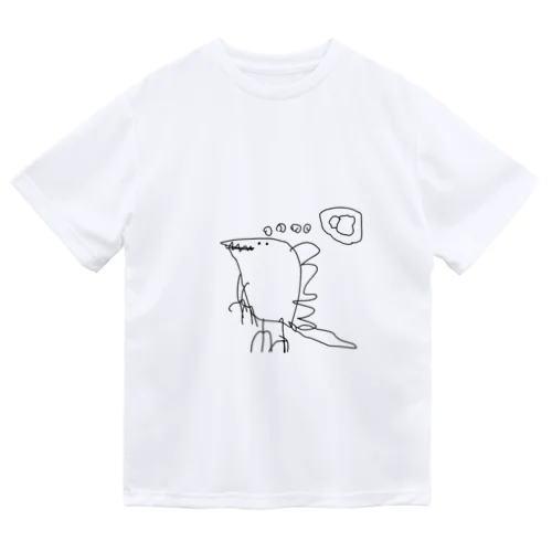 お茶が飲みたい恐竜 Dry T-Shirt