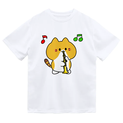 ソプラノサックスねこ ドライTシャツ