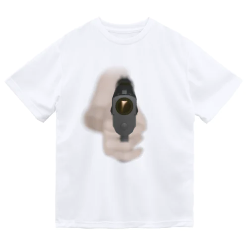 9mm拳銃　銃口 ドライTシャツ