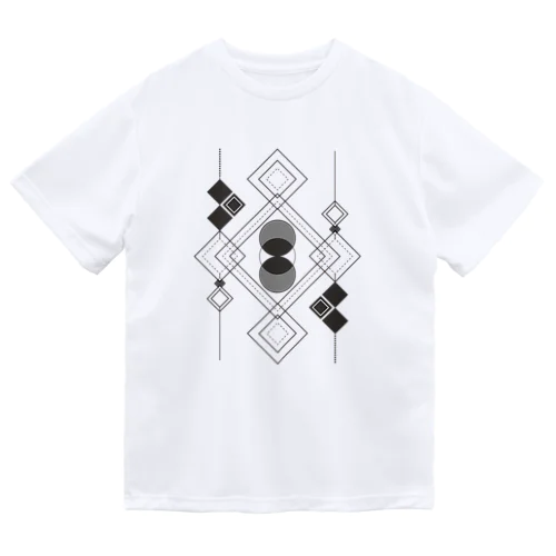 幾何学(黒) ドライTシャツ