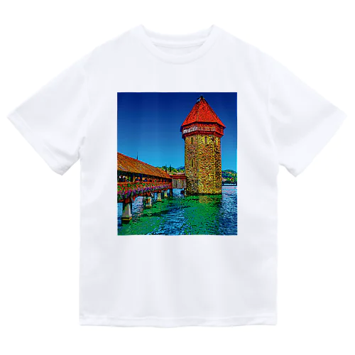 スイス カペル橋 ドライTシャツ