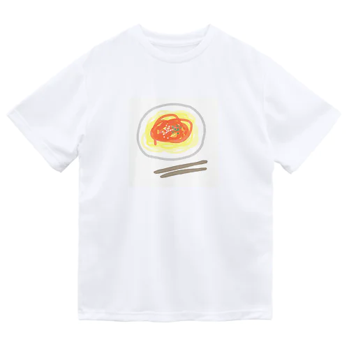 お箸で食べるパスタ(ミートソース) ドライTシャツ