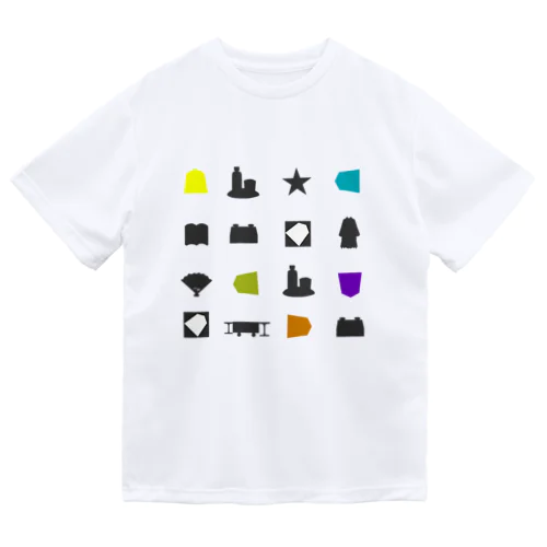 将棋アイテムモチーフ（モノクロ） ドライTシャツ