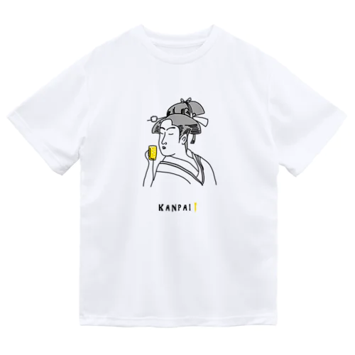 名画 × BEER（美人画）黒線画 ドライTシャツ