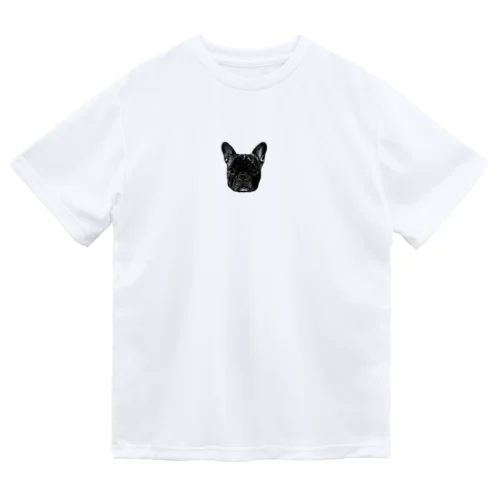 モノクロ　フレンチブルドッグのてんちゃん Dry T-Shirt